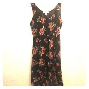 dark floral print high-low dress